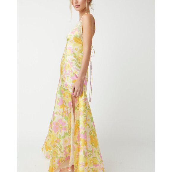 NWT Free People Floral Maxi Dress - Yellow and Pink - Picture 6 of 10